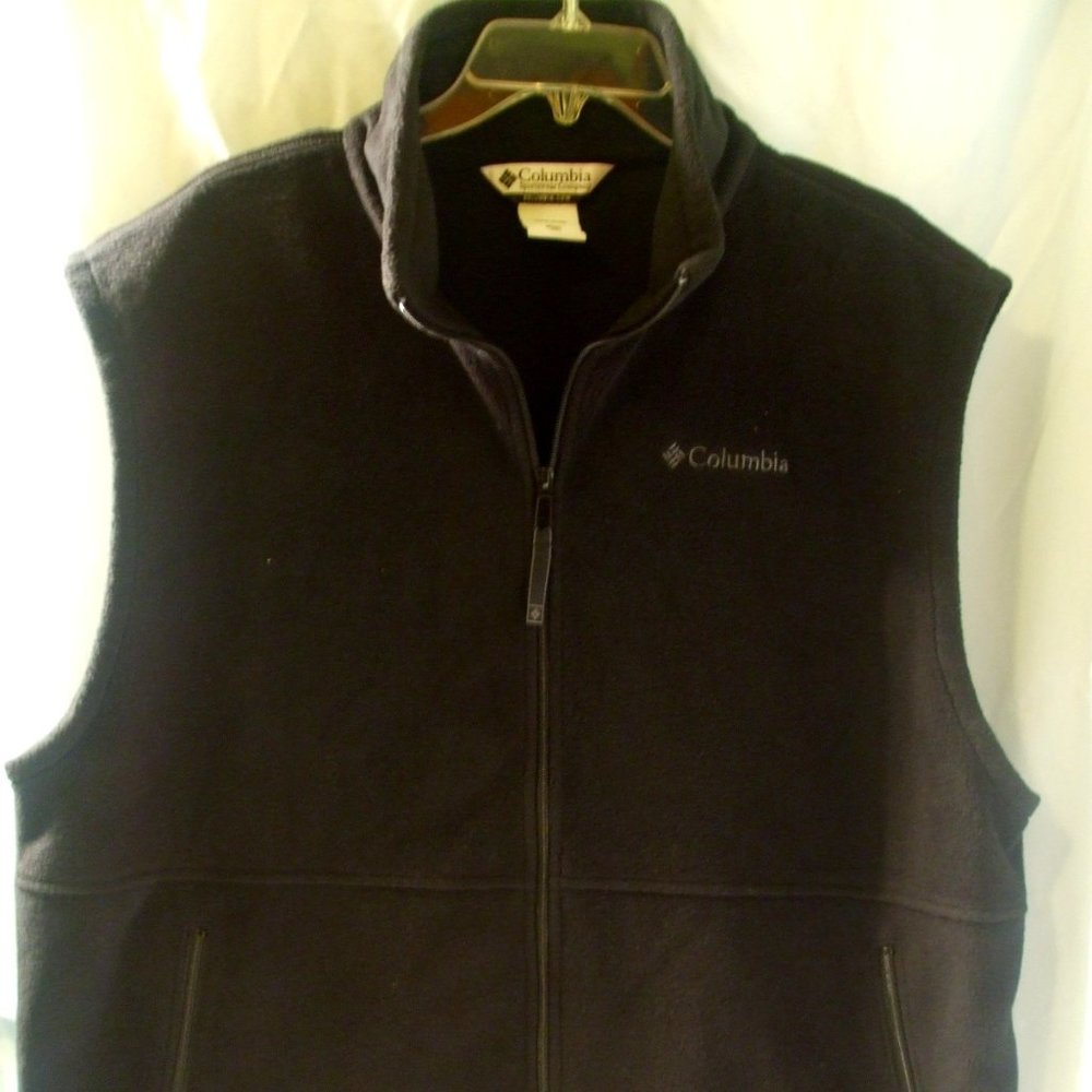 ‎ Men’s Columbia Black Fleece Full Zip Vest Size XL